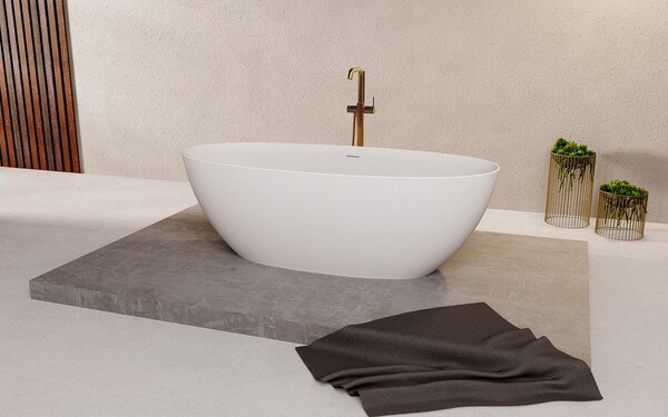 Polysan Polysan, cadă de sine stătătoare NOYA 170x76cm, rockstone, alb mat, 92330