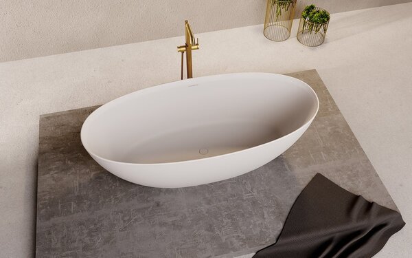Polysan Polysan, cadă de sine stătătoare NOYA 170x76cm, rockstone, alb mat, 92330