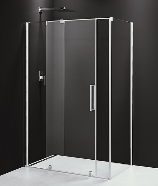 Polysan Sapho, paravan de duș dreptunghiular ROLLS LINE 1100x800 mm, versiune L/R, sticlă transparentă