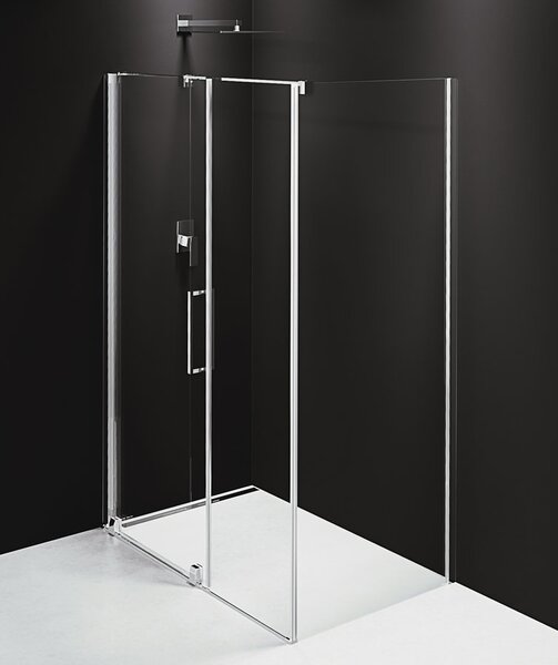 Polysan Sapho, paravan de duș dreptunghiular ROLLS LINE 1100x800 mm, versiune L/R, sticlă transparentă