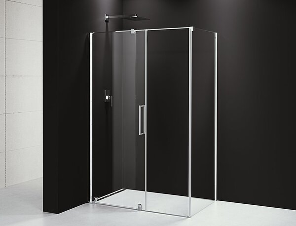 Polysan Sapho, paravan de duș dreptunghiular ROLLS LINE 1100x800 mm, versiune L/R, sticlă transparentă