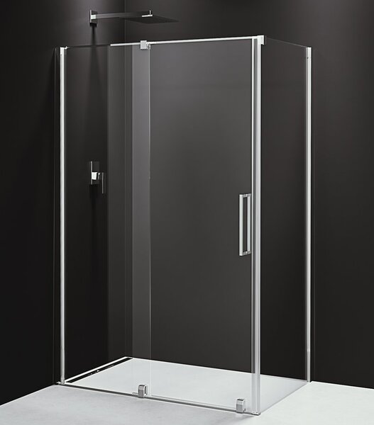 Polysan Sapho, paravan de duș dreptunghiular ROLLS LINE 1100x800 mm, versiune L/R, sticlă transparentă