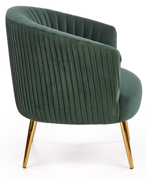 Fotoliu CROWN, verde/auriu, 78x72x80x45 cm