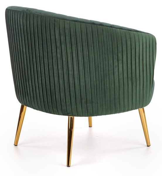 Fotoliu CROWN, verde/auriu, 78x72x80x45 cm