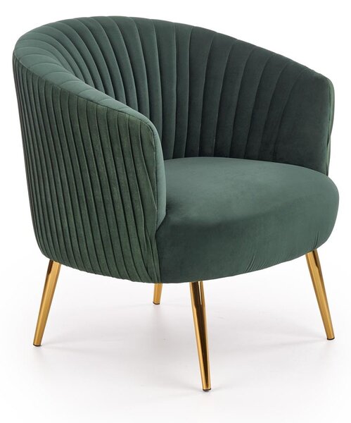 Fotoliu CROWN, verde/auriu, 78x72x80x45 cm