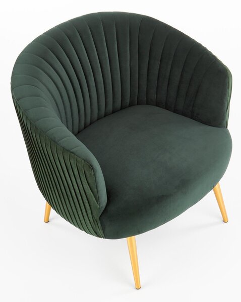 Fotoliu CROWN, verde/auriu, 78x72x80x45 cm