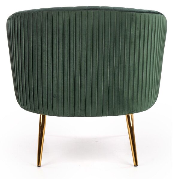 Fotoliu CROWN, verde/auriu, 78x72x80x45 cm