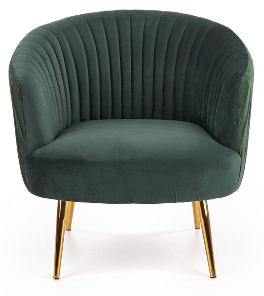 Fotoliu CROWN, verde/auriu, 78x72x80x45 cm