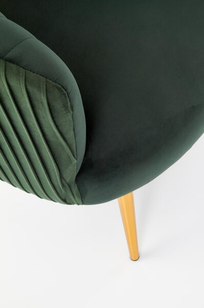 Fotoliu CROWN, verde/auriu, 78x72x80x45 cm