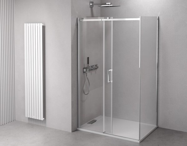 Polysan Polysan, paravan de duș THRON ROUND cu sfert de cerc 900x900mm, sticlă transparentă, stânga, TL2690-5005