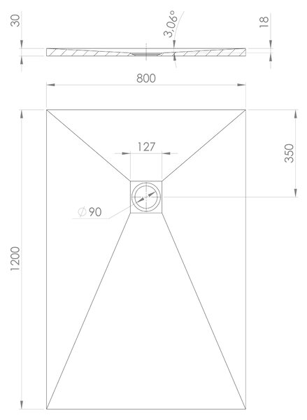 Polysan Polysan, cadă de duș TRENECA din marmură turnată cu posibilitate de reglare a dimensiunii 120x80cm, negru mat, 84302.21