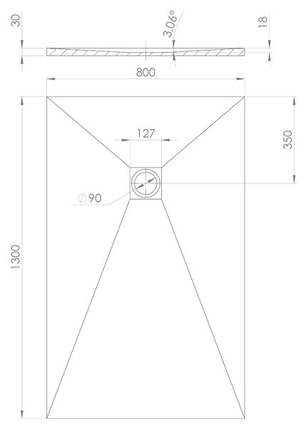 Polysan Polysan, cadă de duș TRENECA din marmură turnată cu posibilitate de reglare a dimensiunii 130x80cm, bej mat, 84303.81