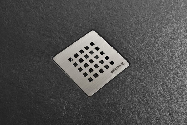 Polysan Polysan, cadă de duș TRENECA din marmură turnată cu posibilitate de reglare a dimensiunii 90x90cm, negru mat, 84300.21