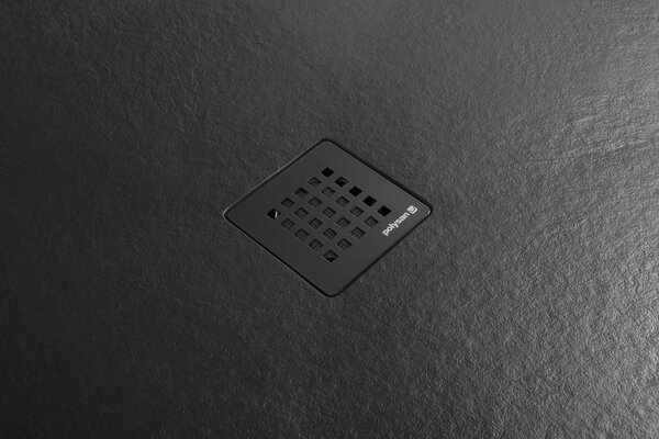 Polysan Polysan, cadă de duș TRENECA din marmură turnată cu posibilitate de reglare a dimensiunii 90x90cm, negru mat, 84300.21