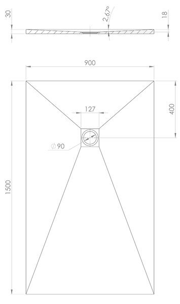 Polysan Polysan, cadă de duș TRENECA din marmură turnată cu posibilitate de reglare a dimensiunii 150x90cm, bej mat, 84310.81