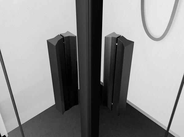 Polysan Polysan, paravan de duș pătrat ZOOM BLACK 900x900mm, intrare colț, ZL4915BL-02