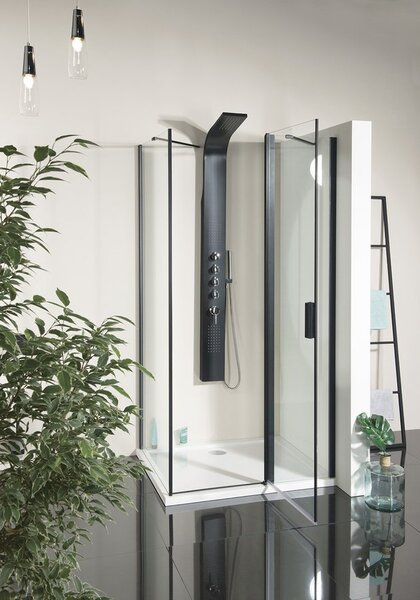 Polysan Polysan, Zoom Line Paravan de duș dreptunghiular negru 1100x900mm varianta L/P, ZL1311BZL3290B