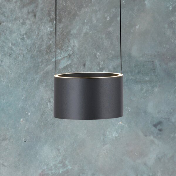 PURE Lampă suspendată LED Clipse, gri, Ø 20 cm, CCT, dimabil, 2 becuri, reglabil, Gri, Camera de zi / sufragerie, Metal, Modern