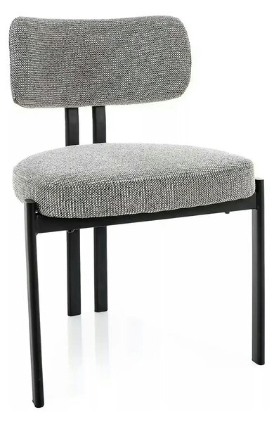 Scaun MISAKI, gri/negru, stofă/metal, 57x48x81 cm