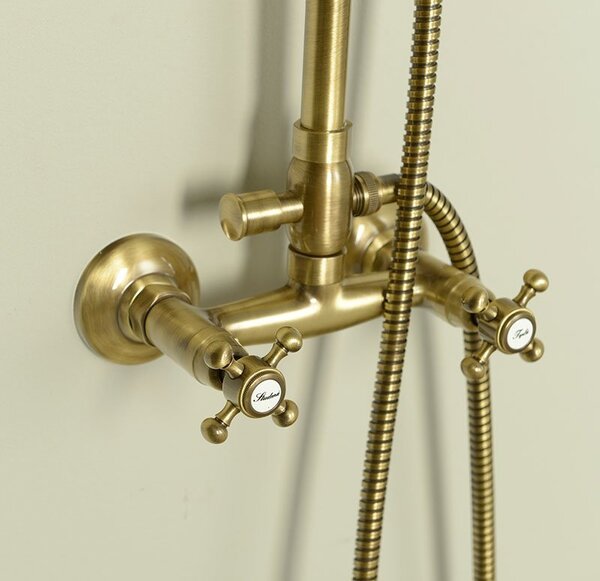 Reitano Rubinetteria Reitano Rubinetteria, coloana de dus ANTEA de conectat la robinet, cap si dus de mana, bronz, SET036