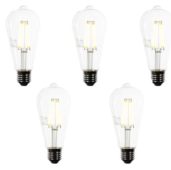 Set de 5 becuri LED E27 ST64 Clare 3.8W 806 lm 3000K