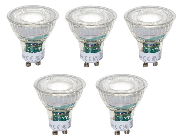 Set de 5 becuri LED GU10 50mm dimabile clare 2,5W 450 lm 6500K