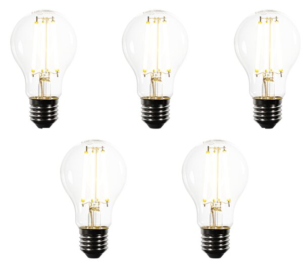 Set de 5 becuri LED E27 dimabile A60 transparente 7.2W 1521lm 3000K