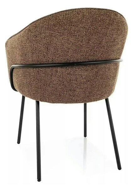 Scaun NAO, cappuccino/negru, stofă/metal, 60x46x82 cm