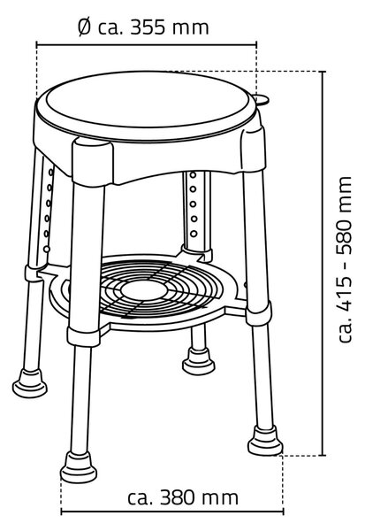 Ridder Ridder, Scaun pivotant, inaltime reglabila, alb/albastru, A0050401