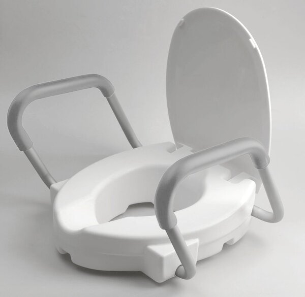 Ridder Ridder, scaun toaletă ridicat 10 cm, cu mânere, alb, A0072001
