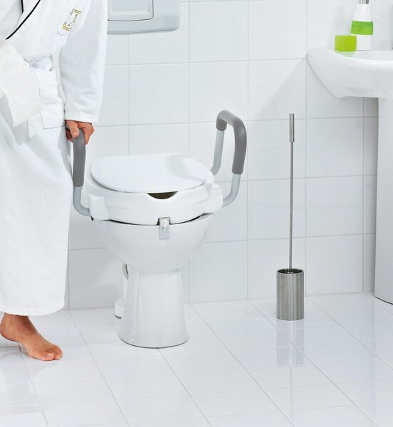 Ridder Ridder, scaun toaletă ridicat 10 cm, cu mânere, alb, A0072001