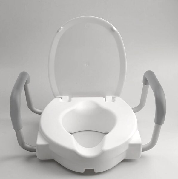 Ridder Ridder, scaun toaletă ridicat 10 cm, cu mânere, alb, A0072001