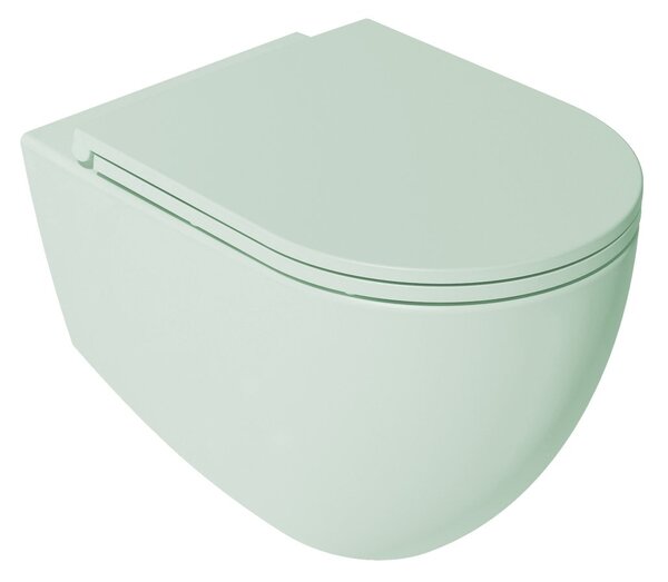 Sapho, scaun WC INFINITY SLIM, Easy Take, Soft Close, verde deschis mat, 40KF0542I-S