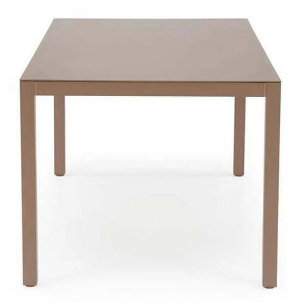 Masa gradina HOVER, bej/cappuccino, sticla/metal, 150x90x75 cm