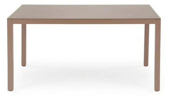 Masa gradina HOVER, bej/cappuccino, sticla/metal, 150x90x75 cm