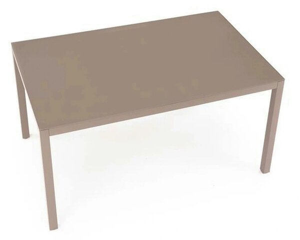 Masa gradina HOVER, bej/cappuccino, sticla/metal, 150x90x75 cm