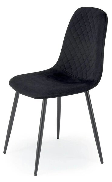 Scaun K608, negru, stofa catifelata/metal, 45x52x88 cm