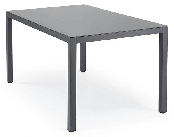 Masa gradina HOVER, gri/gri antracit, sticla/metal, 150x90x75 cm