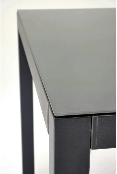 Masa gradina HOVER, gri/gri antracit, sticla/metal, 150x90x75 cm