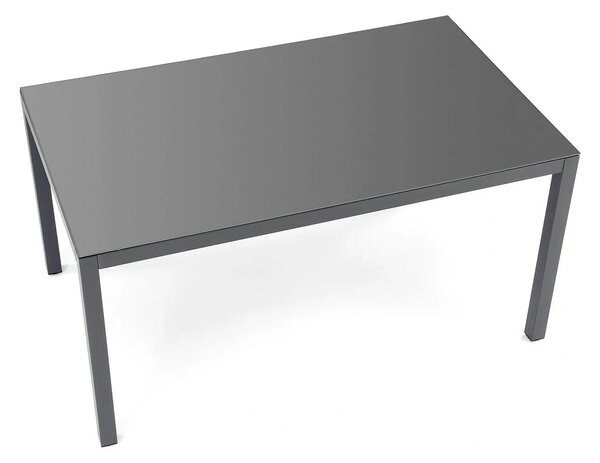 Masa gradina HOVER, gri/gri antracit, sticla/metal, 150x90x75 cm