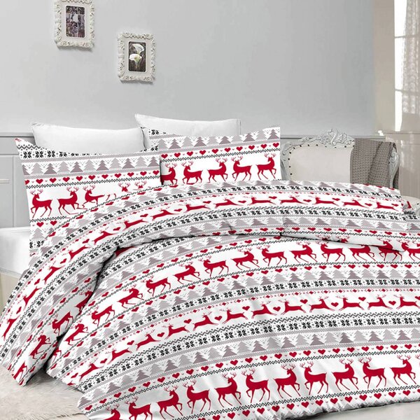 Lenjerie de pat din flanel DEER DREAMS albă Dimensiune lenjerie de pat: 70 x 90 cm | 140 x 200 cm