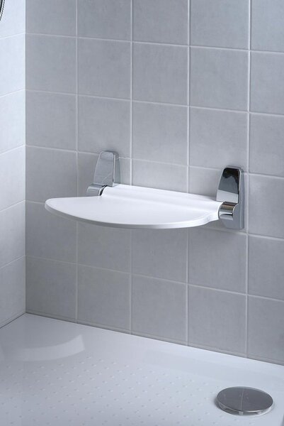 Gedy Sapho, SOUND Scaun de baie 38x35,5cm, pliabil, alb/crom