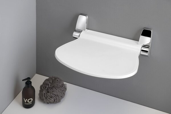 Gedy Sapho, SOUND Scaun de baie 38x35,5cm, pliabil, alb/crom