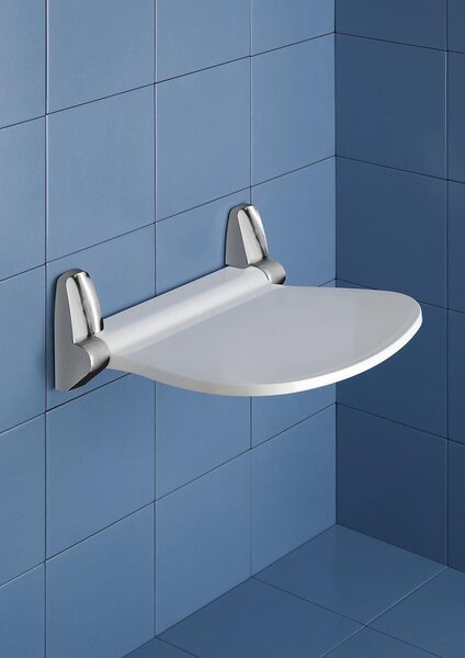 Gedy Sapho, SOUND Scaun de baie 38x35,5cm, pliabil, alb/crom