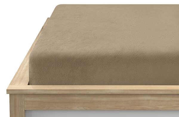 Cearsaf Cocolino microplus cu elastic SOFT 90x200 cm maro