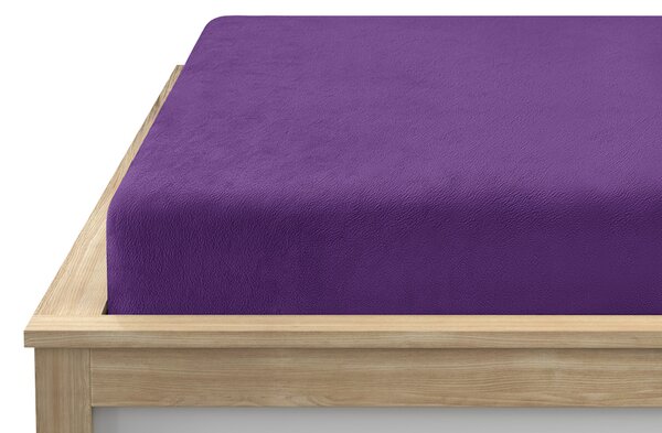 Cearsaf Cocolino microplus cu elastic SOFT 90x200 cm mov inchis