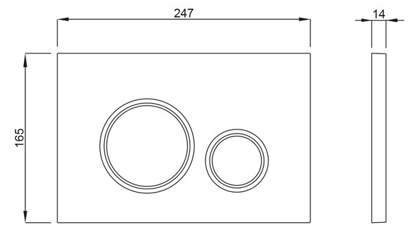 Buton de control SCHWAB, SCHWAB VELA, 247x165 mm, alb lucios, P47-0130-0253
