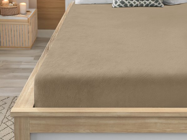 Cearsaf Cocolino microplus cu elastic SOFT 90x200 cm maro