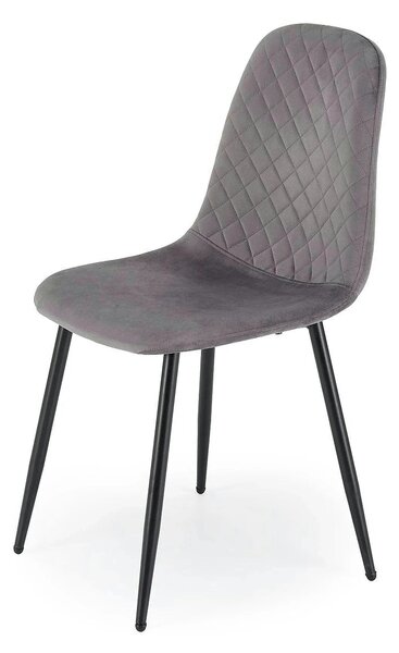Scaun K608, gri, stofa catifelata/metal, 45x52x88 cm