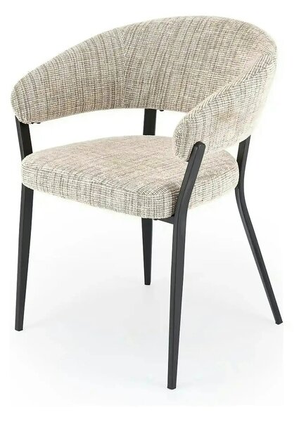 Scaun K609, bej/negru, stofa clasica/metal, 53x56x77 cm